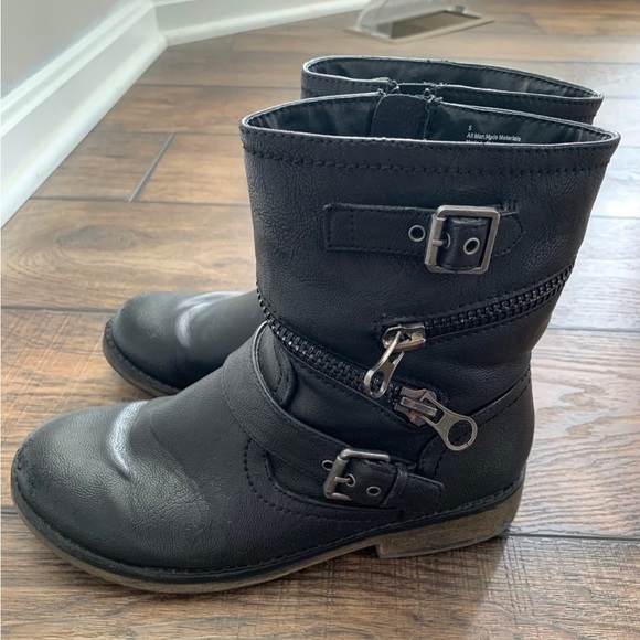 Stevie’s Black Zipper Detail Moto Boots Size 5 - Picture 4 of 9